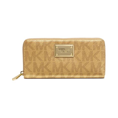 michael kors wallet with gold logo|Michael Kors continental wallet outlet.